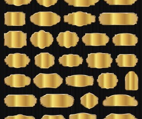 Gold lables blank template vector 02