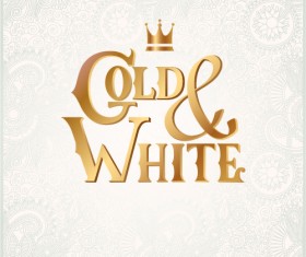 Gold with white floral ornaments background vector illustration set 09