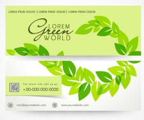 Green leaf styles banners vector