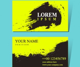 Grunge black with green business card vector