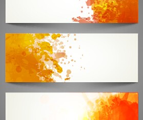 Grunge watercolor banners vector set