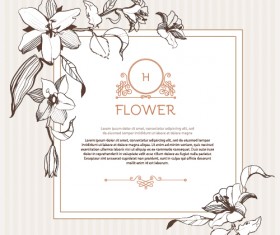 Hand drawn flower vintage frame vector 01