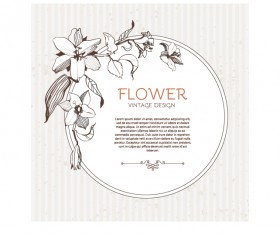 Hand drawn flower vintage frame vector 02