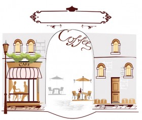 Hand drawn street cafe elements vector set 01