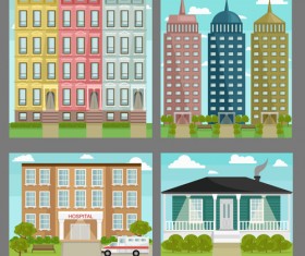 Houses concept flat template vector 01