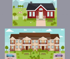 Houses concept flat template vector 04