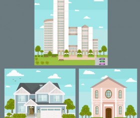 Houses concept flat template vector 06