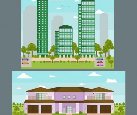 Houses concept flat template vector 07