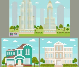 Houses concept flat template vector 08