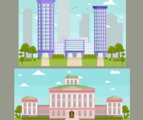 Houses concept flat template vector 09