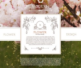 Labels with flower blurs background vector 02