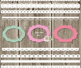 Lace border with cute frame vector