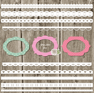 Download Lace border with cute frame vector free download