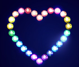 Love with colored diamond design vector 02