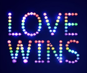 Love with colored diamond design vector 03