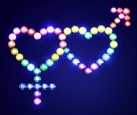 Love with colored diamond design vector 04