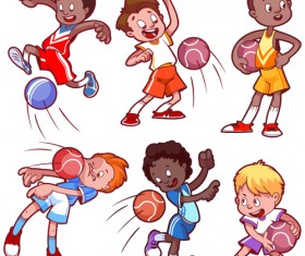 Lovely kids children cartoon graphics vector set 01