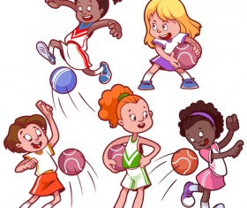 Lovely kids children cartoon graphics vector set 02