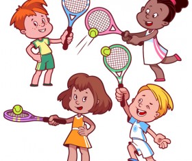 Lovely kids children cartoon graphics vector set 03