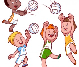 Lovely kids children cartoon graphics vector set 04