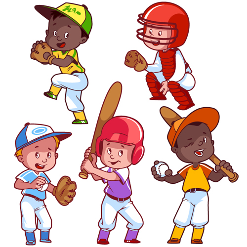 Lovely kids children cartoon graphics vector set 05