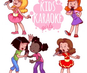 Lovely kids children cartoon graphics vector set 06