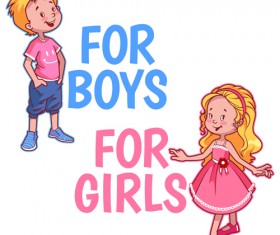 Lovely kids children cartoon graphics vector set 11