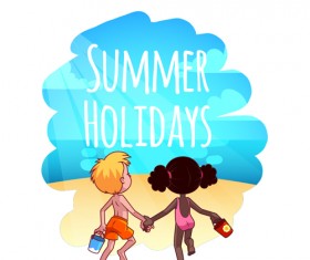 Lovely kids children cartoon graphics vector set 13