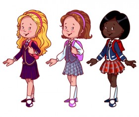 Lovely kids children cartoon graphics vector set 15