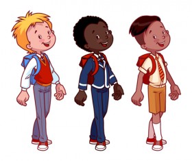 Lovely kids children cartoon graphics vector set 16