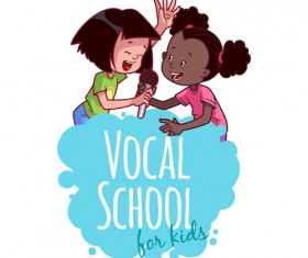 Lovely kids children cartoon graphics vector set 21