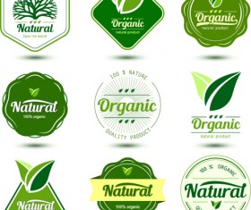 Natural product labels design vector