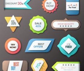 Office bookmarks with labels vector material