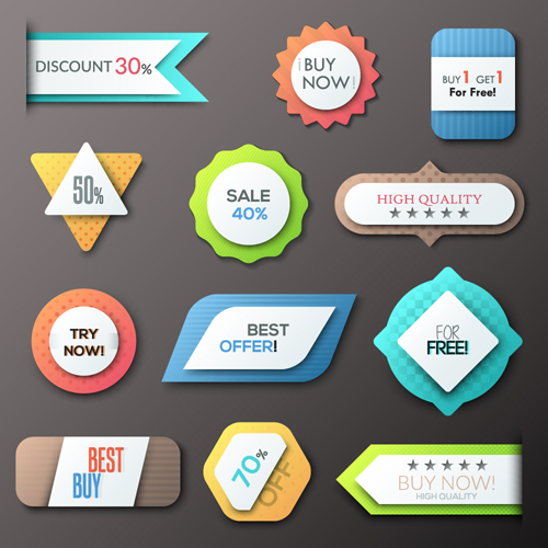 Office bookmarks with labels vector material
