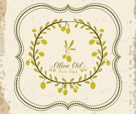Olive oil retro frame vector set 01