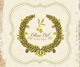 Olive oil retro frame vector set 03