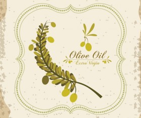 Olive oil retro frame vector set 05
