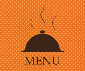 Orange dot pattern menu background vector