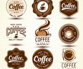 Original design coffee labels vector material 01