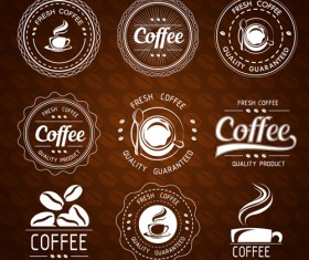 Original design coffee labels vector material 02