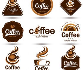 Original design coffee labels vector material 03
