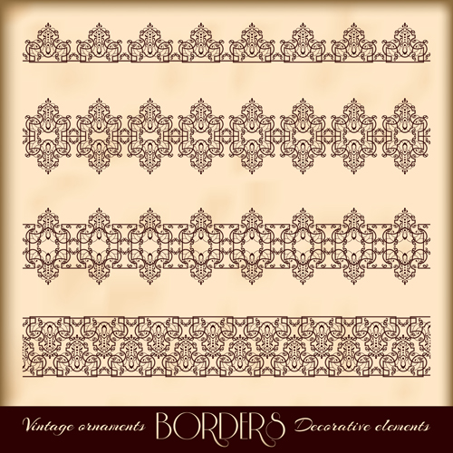 Ornaments borders decorative elements vector set 04