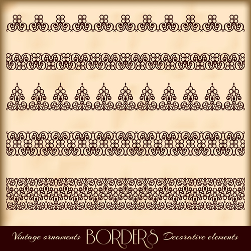 Ornaments borders decorative elements vector set 10