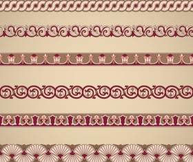 Ornaments tiling borders seamless vectors 05