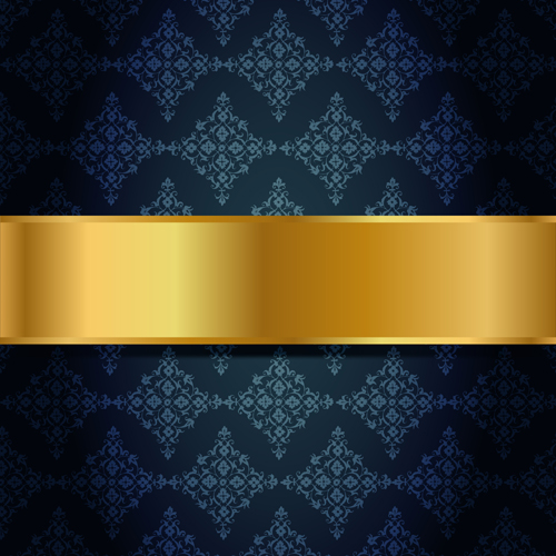 Ornate VIP gold background art vector 01
