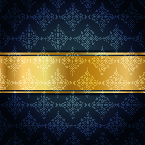 Ornate VIP gold background art vector 04