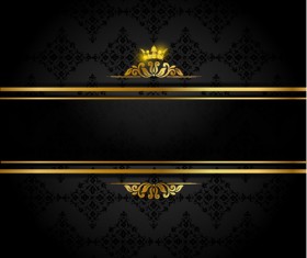 Ornate VIP gold background art vector 05