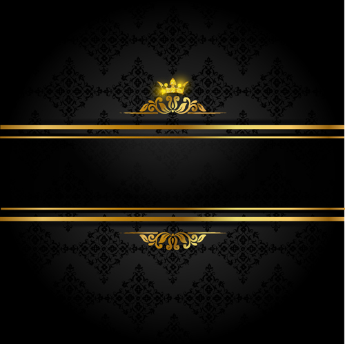 Ornate VIP gold background art vector 05