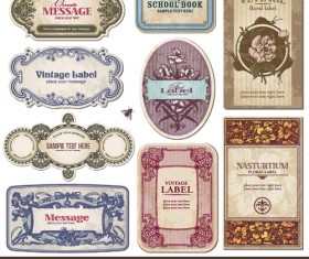 Ornate vintage labels grunge vector