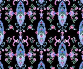 Paisley with flower vector seamless patterns 01